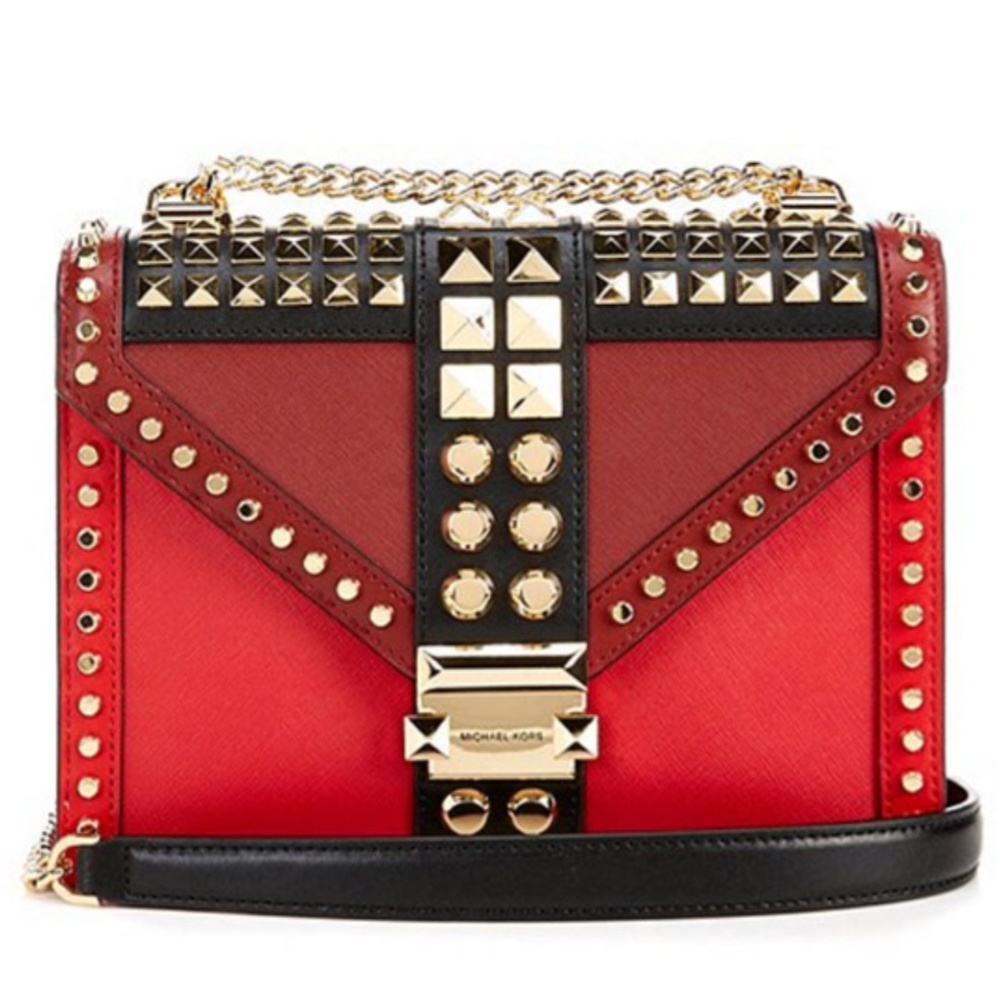 NEW Michael Kors studded leather chain strap Bag - Picture 2 of 8